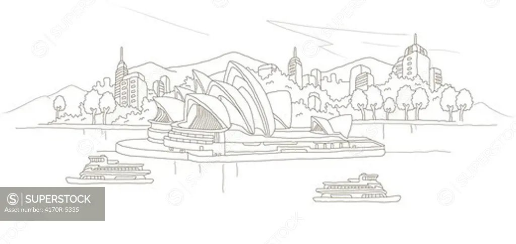 Cruise ships in the sea, Sydney Opera House, New South Wales, Sydney, Australia