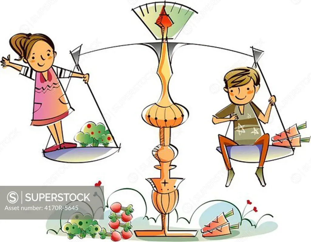 Couple on a weighing scale