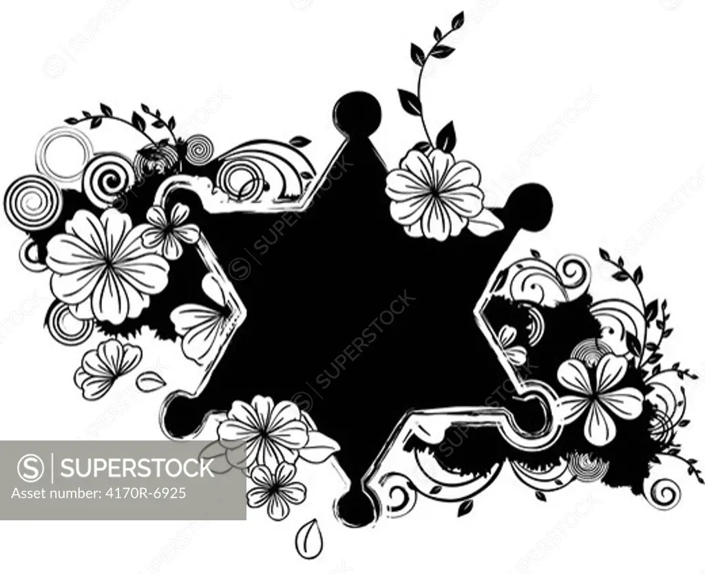 Star shape with flora design