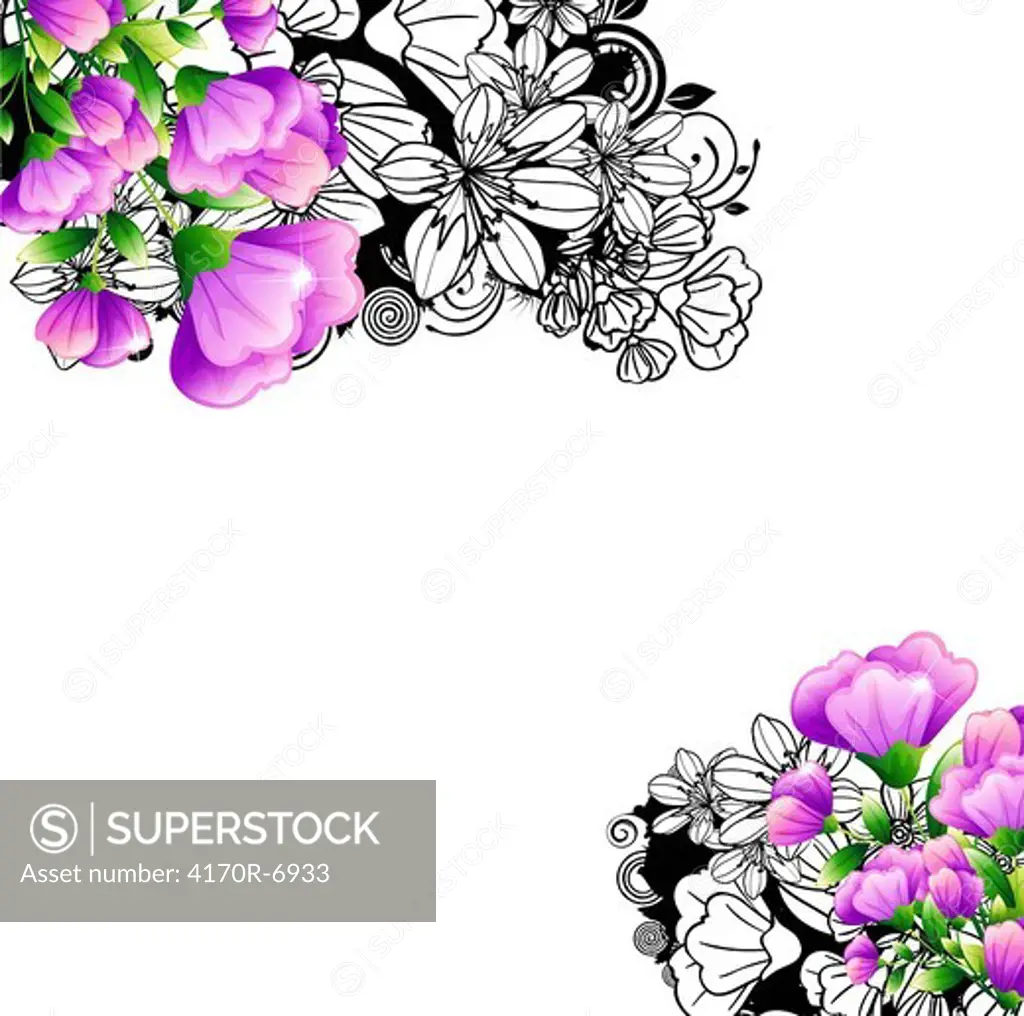 label with flora design