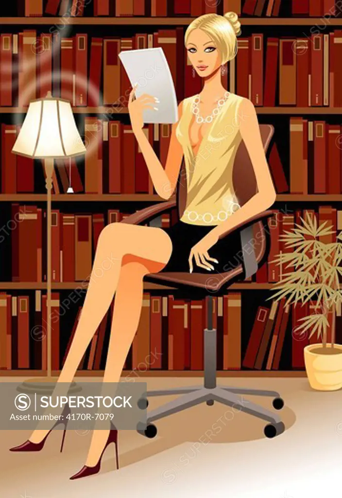 Businesswoman reading a document
