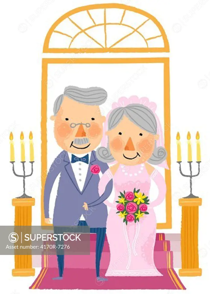 portrait of elderly Groom & bride