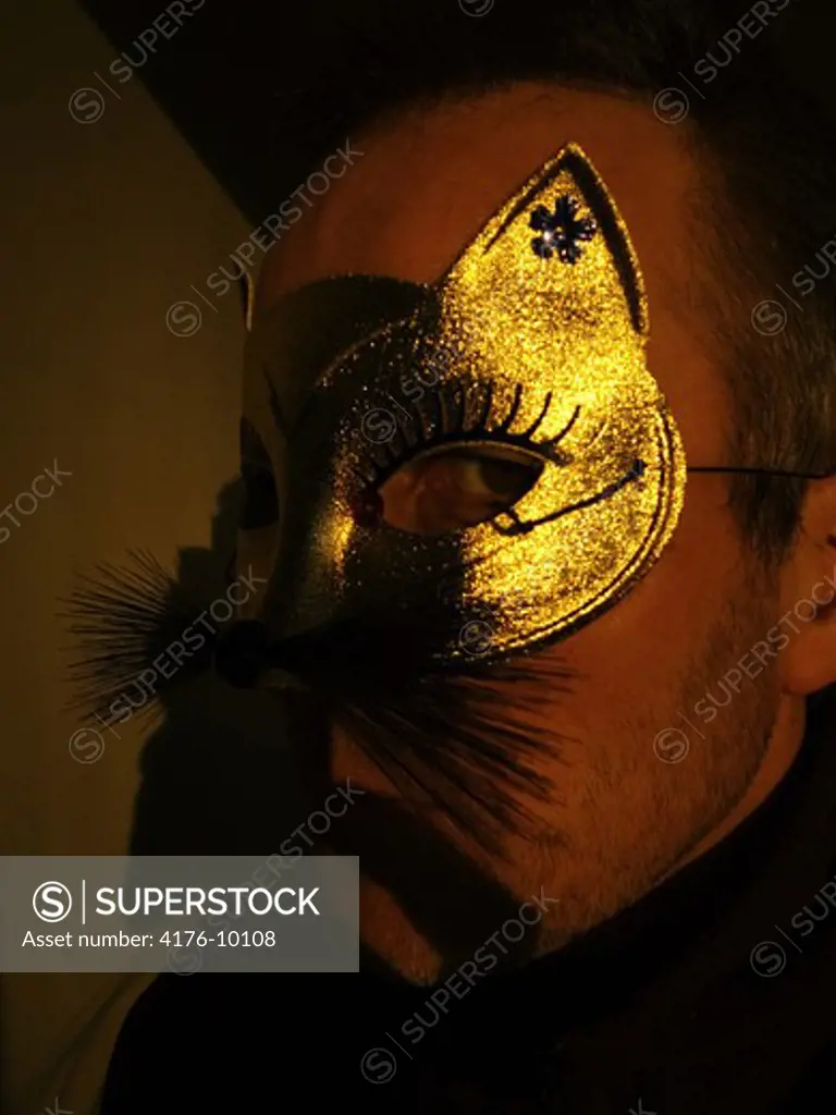 A man wearing cat mask. Sweden