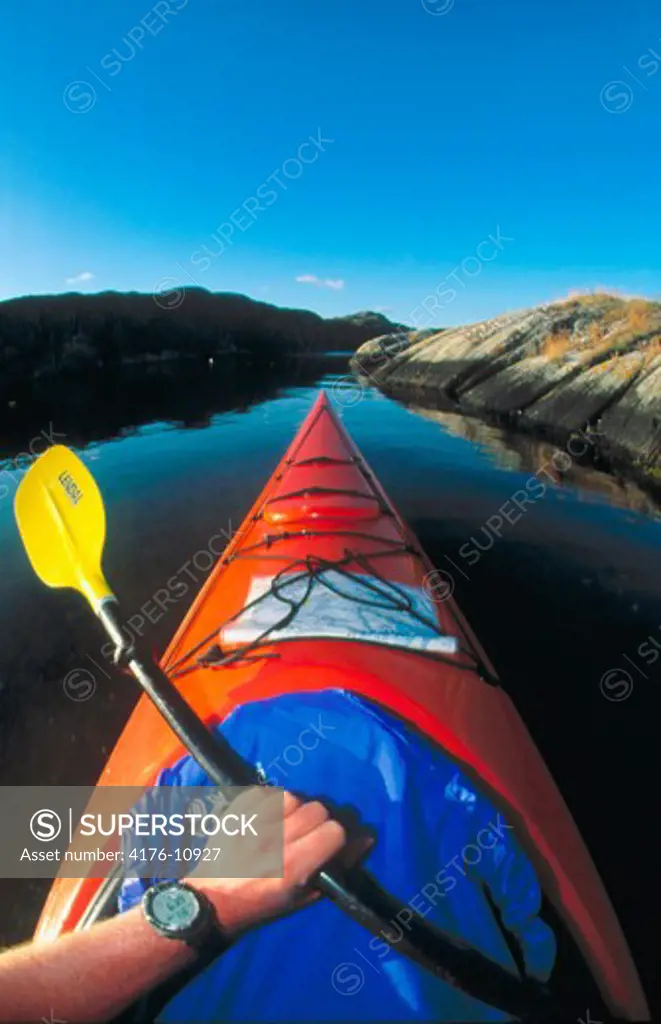 Seakayaking by a person