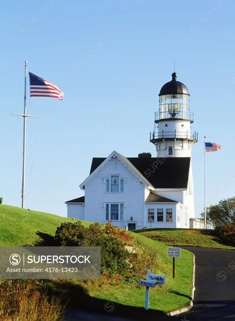 Cape Elizabeth Lighthouse at Portland, Maine  USA