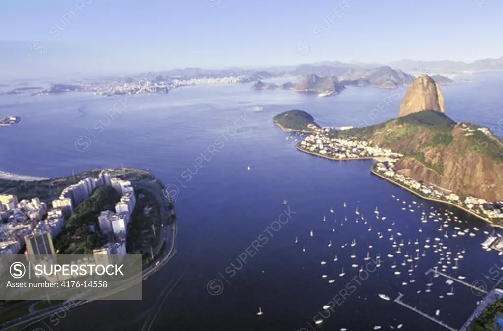 Rio de Janeiro Brazil Sugar Loaf Pao de Acucar and Botafogo Bay
