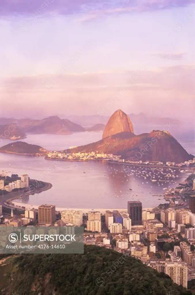 Rio de Janeiro Brazil Sugar Loaf Pao de Acucar and Botafogo Bay