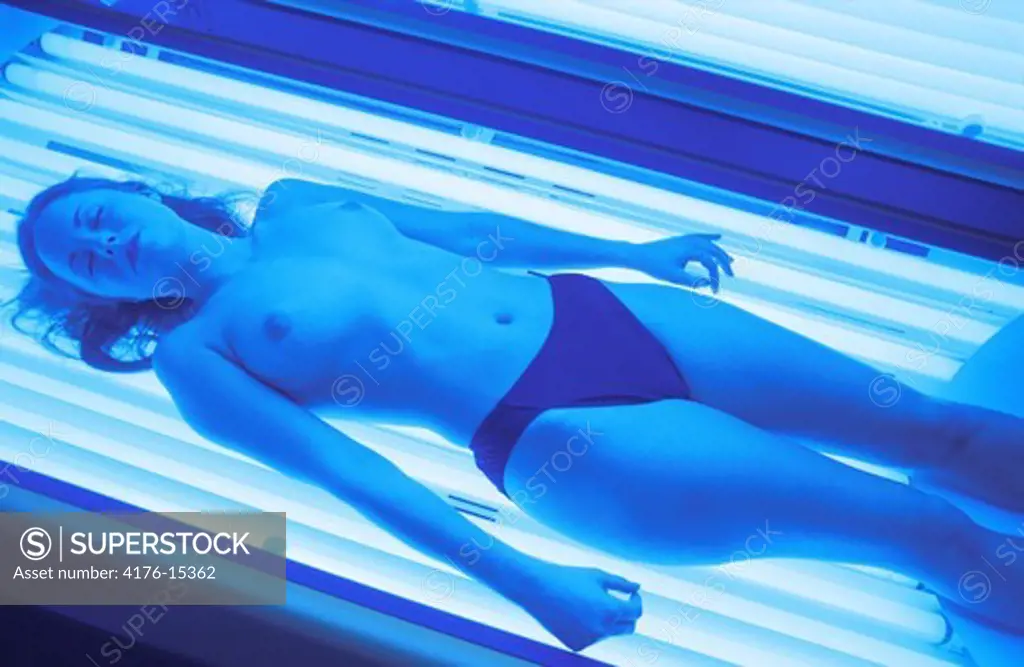 HEALTH AND BEAUTY WOMAN IN SOLARIUM MODEL RELEASED