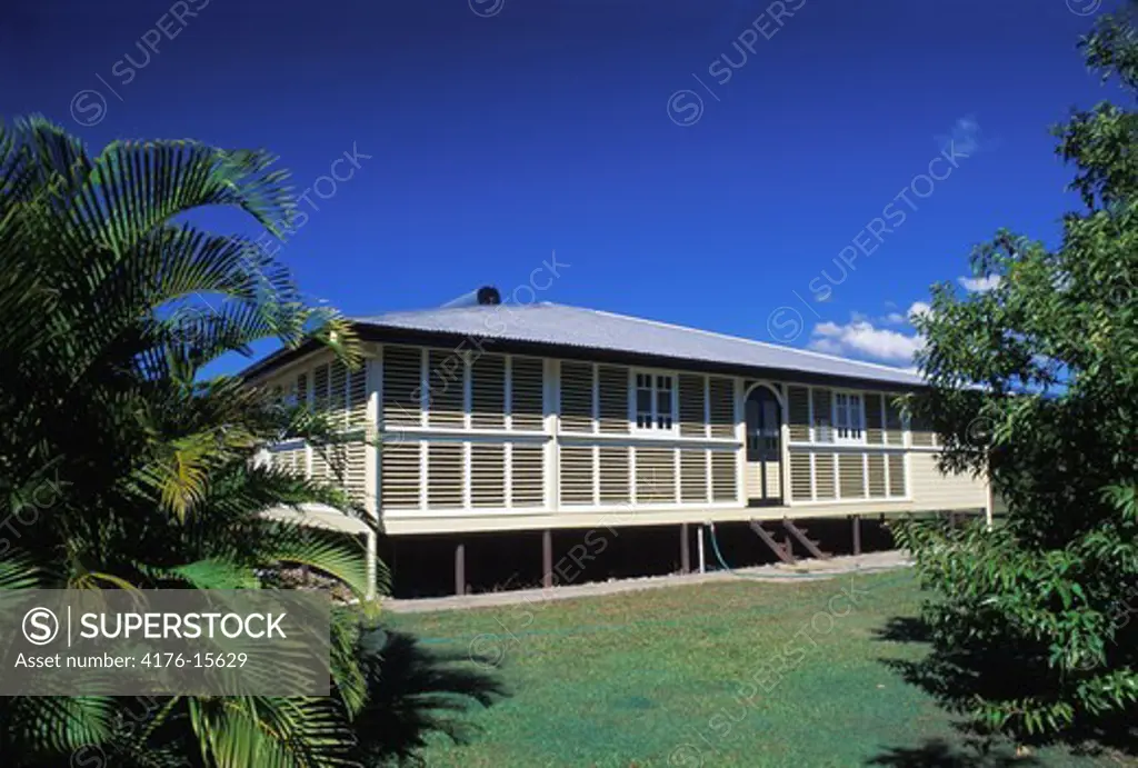 AUSTRALIA NORTH QUEENSLAND QUEENSLANDER TYPICAL HOUSE DESIGNED TO KEEP COOL AND DRY