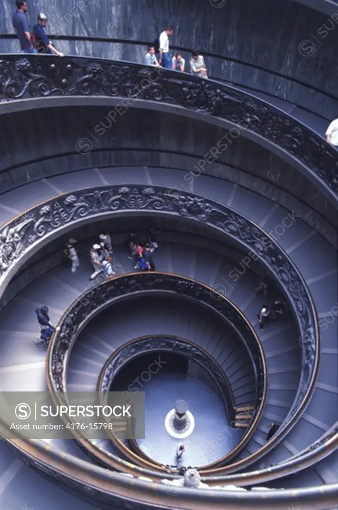 ITALY ROME VATICAN MUSEUM HELICOIDAL STAIRCASE ARCH GIUSEPPE MOMO