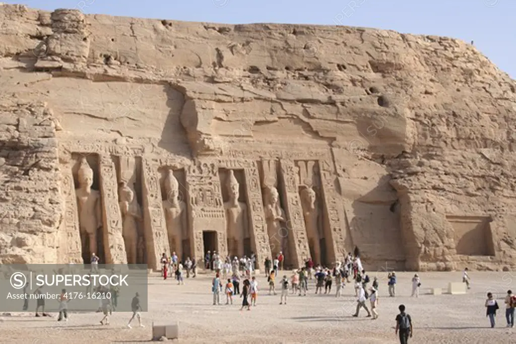 Temple of Hathor Abu Simbel Egypt Statues of Nefertari Ramses