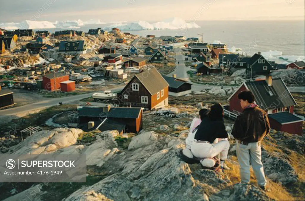 View of a settlement in Greenland