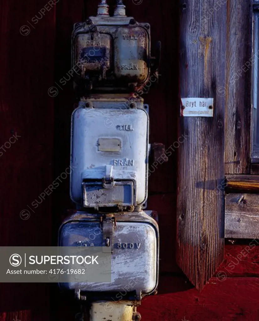 Close-up of an electric meter, Smaland, Sweden