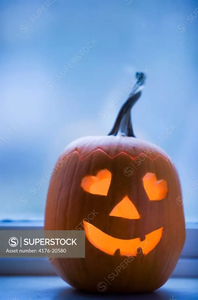 Close-up of a Halloween pumpkin, Sodermanland, Sweden