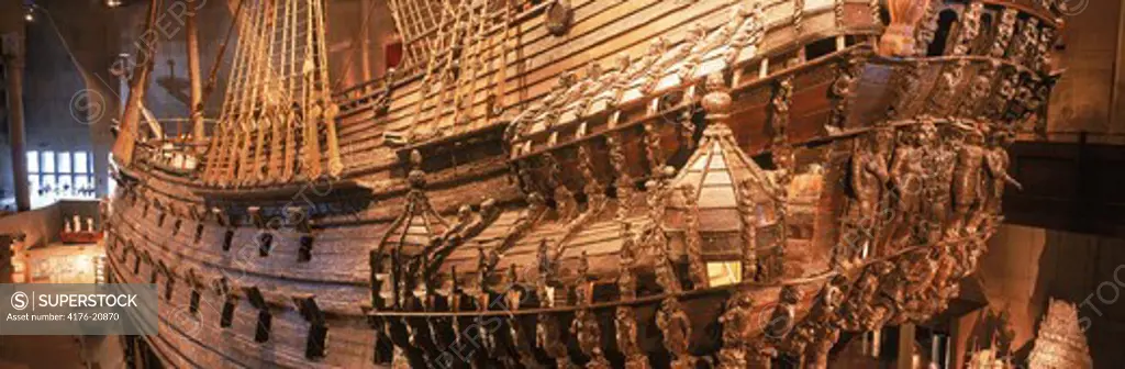 The royal ship Vasa from 1628 at Vasa Museum in Stockholm, Sweden