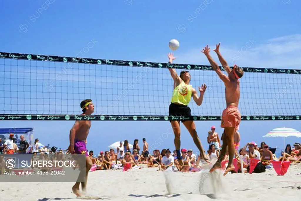 Men's annual beach volleyball tournament in Laguna Beach, California