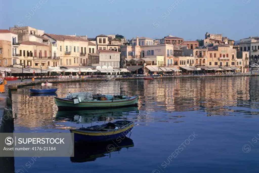 Port town of Chania (Xhania) on north coast of Crete