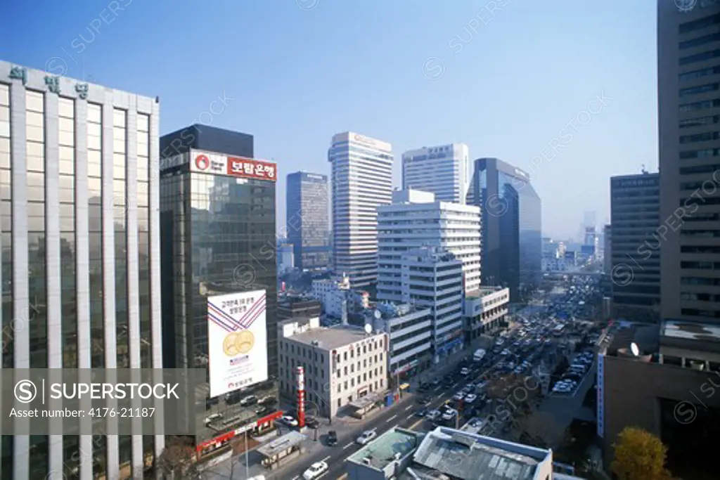 Financial District around Lotte World in Seoul South Korea
