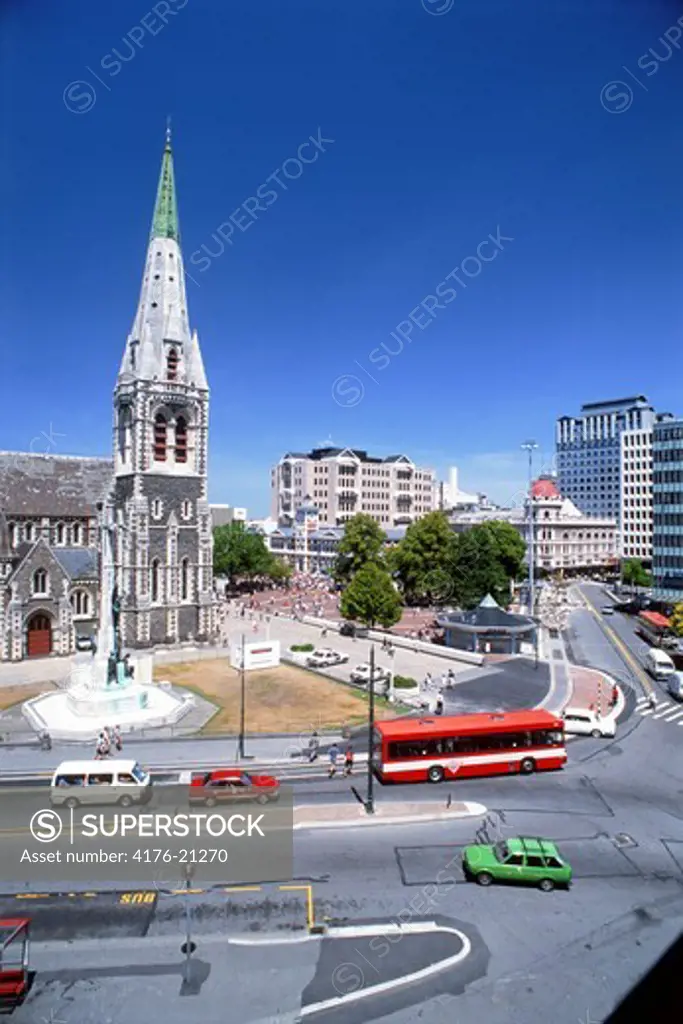 19th Century Cathedral Square in Christchurch New Zealand