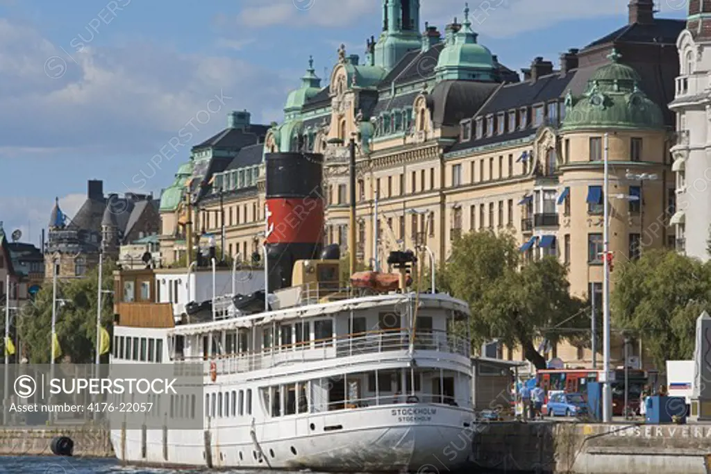 SWEDEN STOCKHOLM BOATS ANCHORED AT STRANDVíGEN