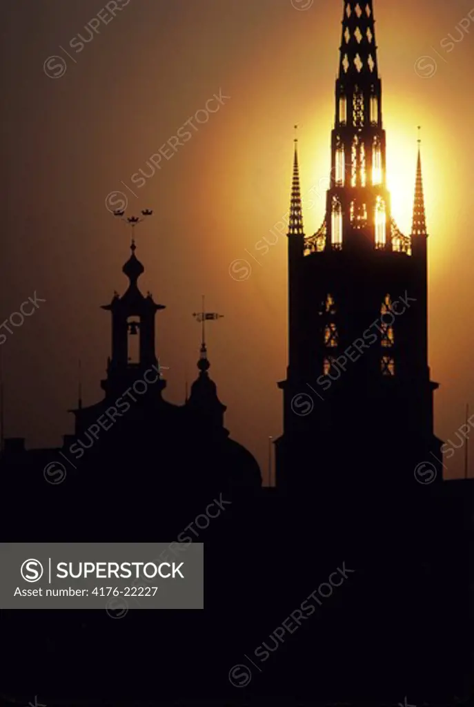 Sweden, Stockholm - Silhouette of City hall