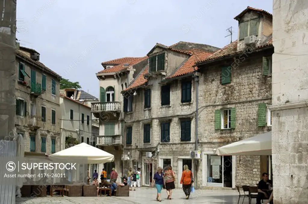 Group of people in a city, Split, Dalmatia, Croatia