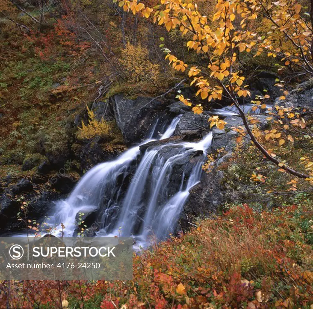 Silverfallet waterfall, Jamtland, Sweden.