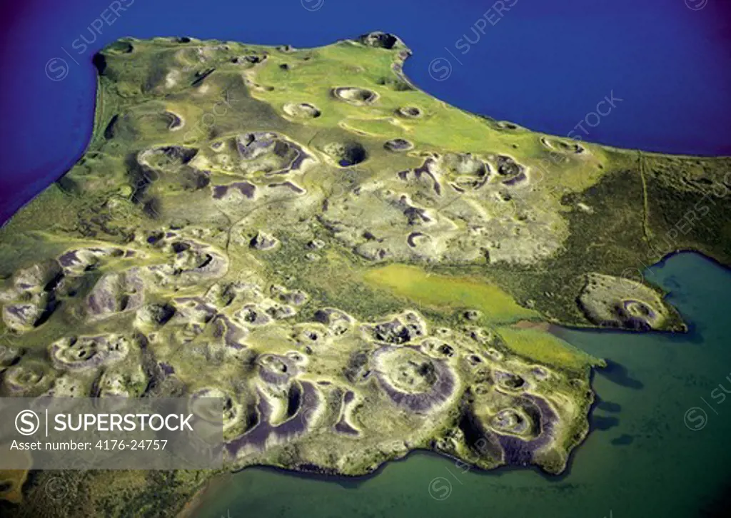 Iceland - Aerial view of craters