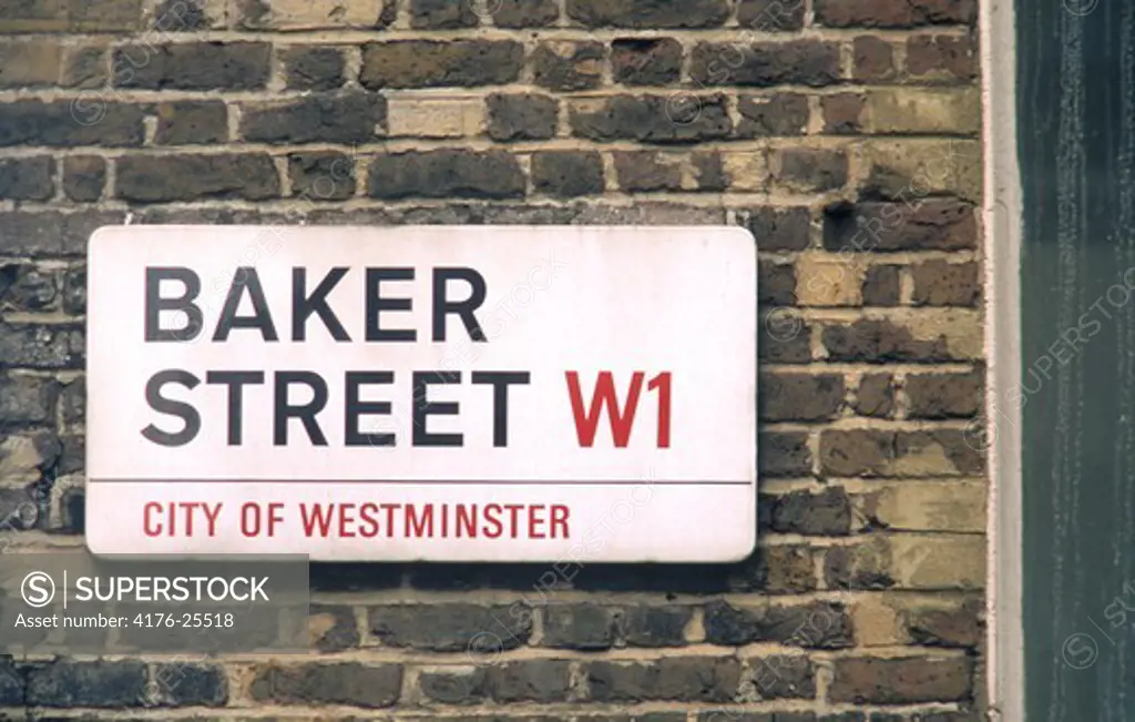 England, London - Baker street sign on brick wall