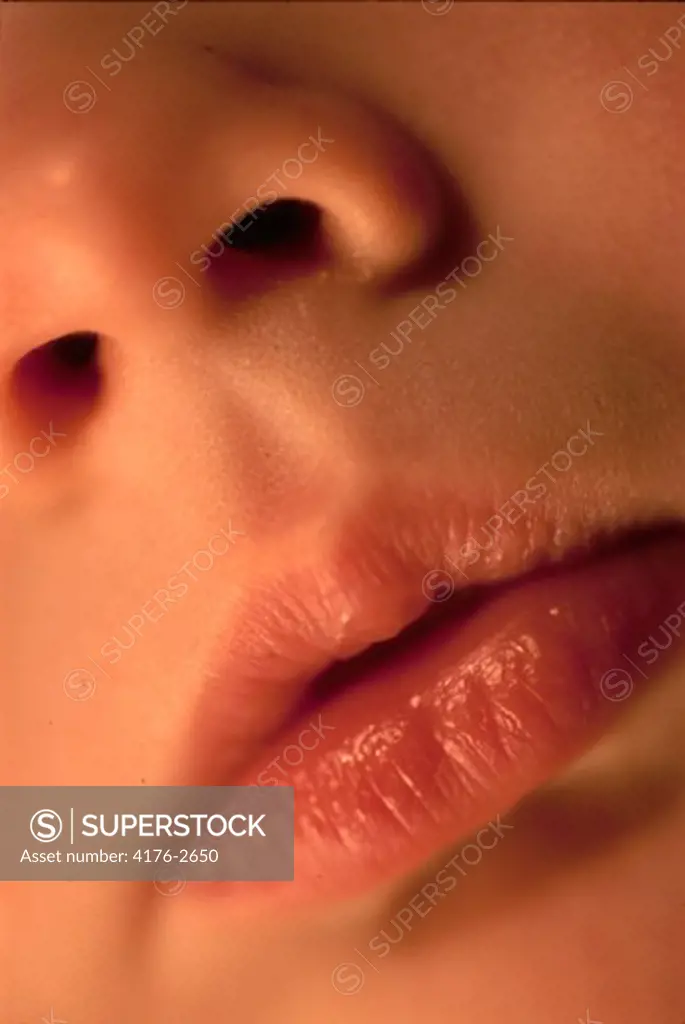 Close-up of nose and lips of a child