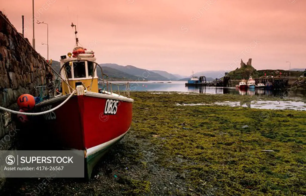 Scotland - Fishing boat moored at a coast