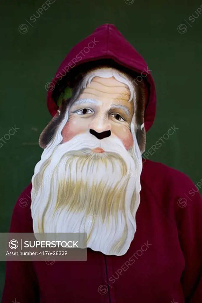 Santa Claus in hooded sweatshirts, Kalmar, Sweden.