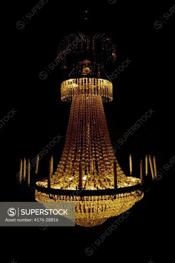 A crystal chandelier, Kalmar, Sweden.