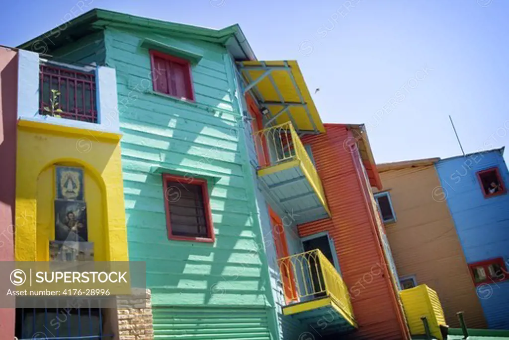 Brightcoloured houses in La Boca, Buenos Aires, Argentina