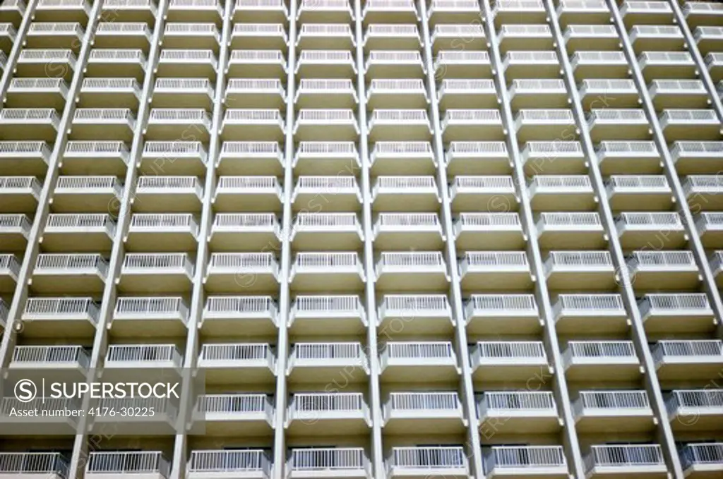 Holiday hotel balconies