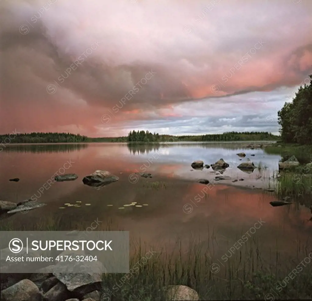 Dark clouds over sea in Smaland (SmAland) Sweden