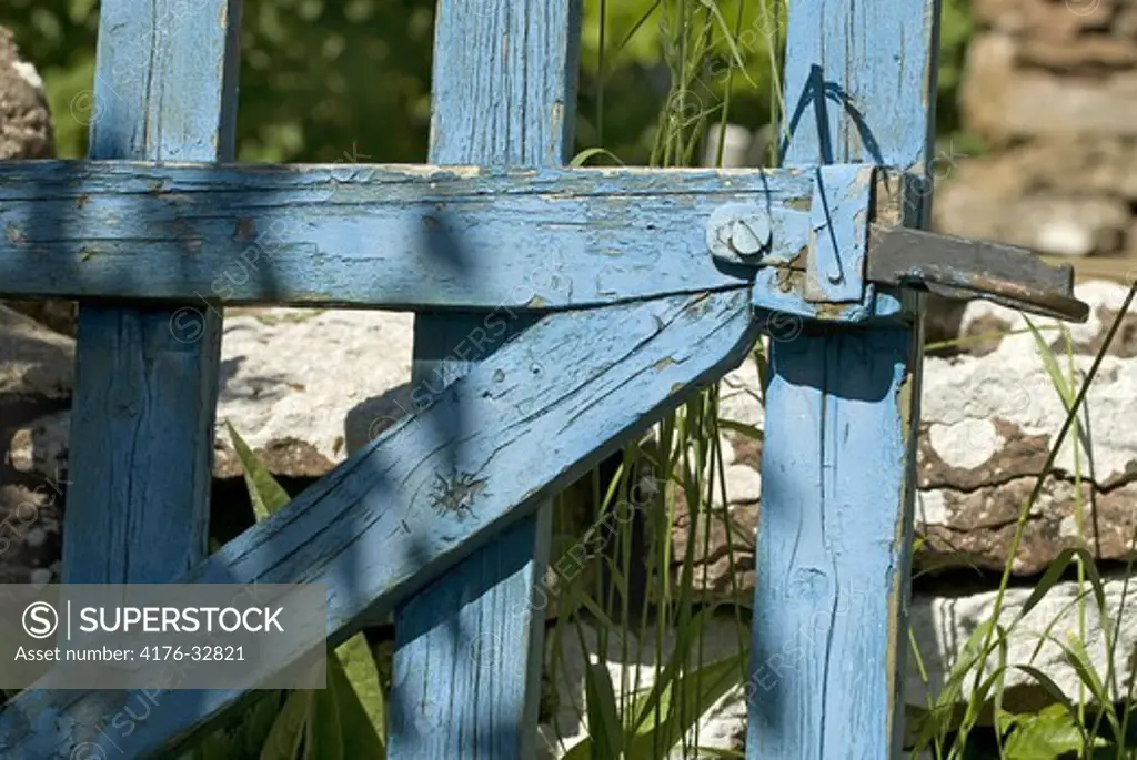 Blue garden gate