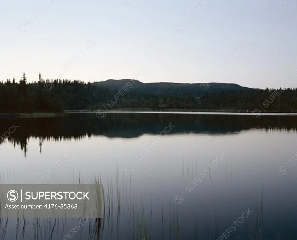 Calm mountain lake. Norway