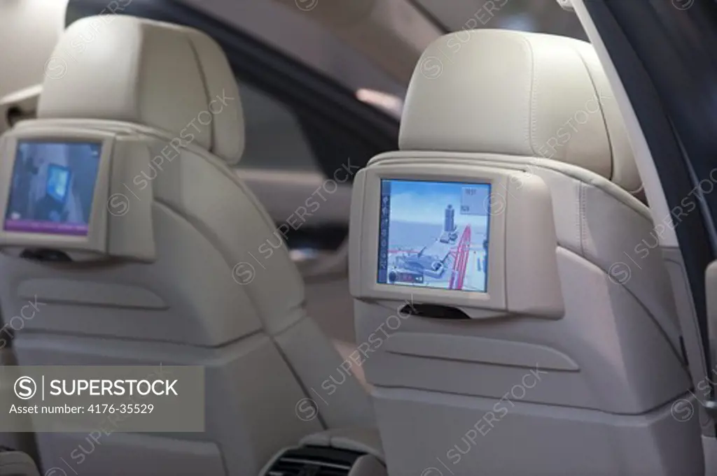 Car entertainment for fond passenger in luxurios car