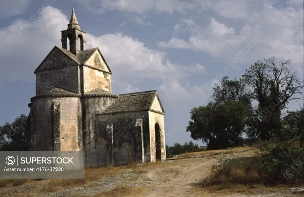 A small church in the countryside in Provence, France