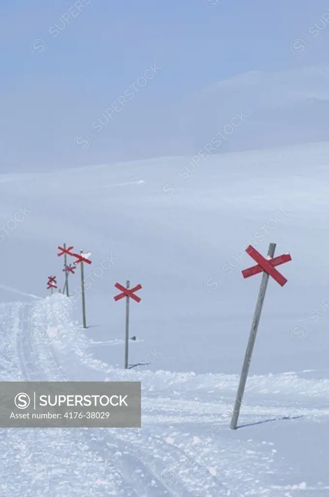 Marked ski track, Harjedalen, Sweden
