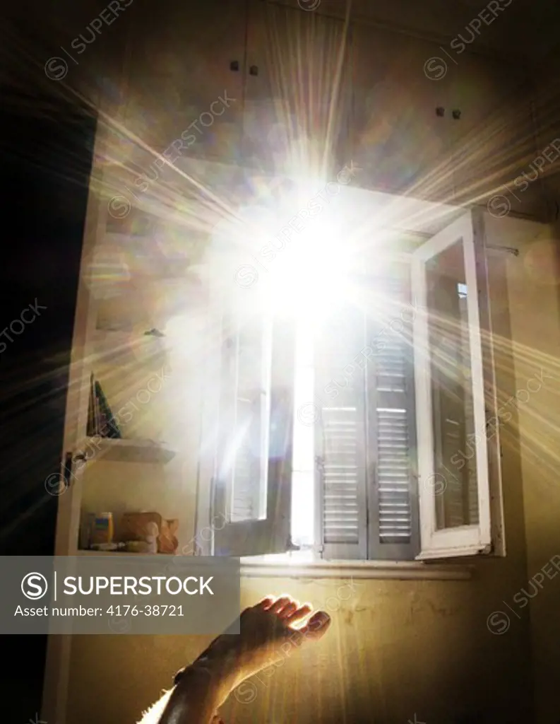 Sun shining in through window
