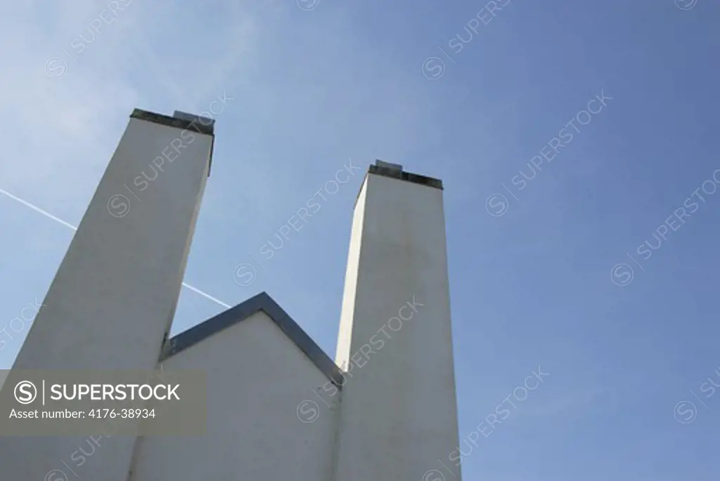 Two chimneys in Dragør, Amager, Denmark.