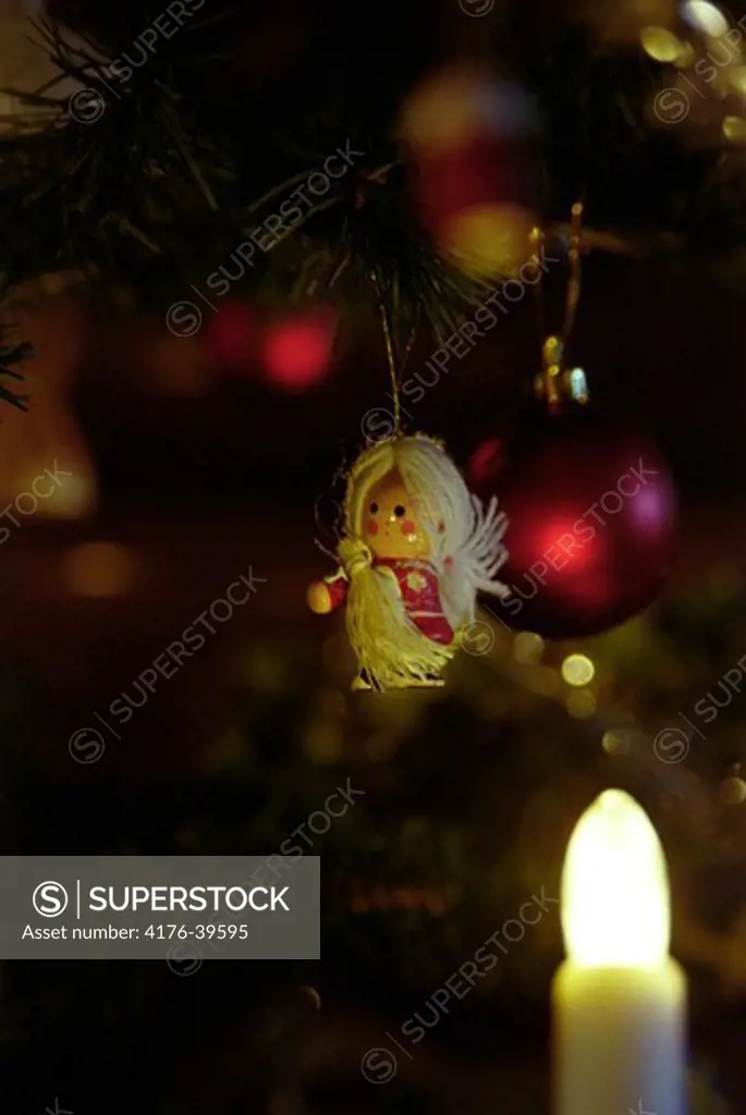 A small angel in the christmastree