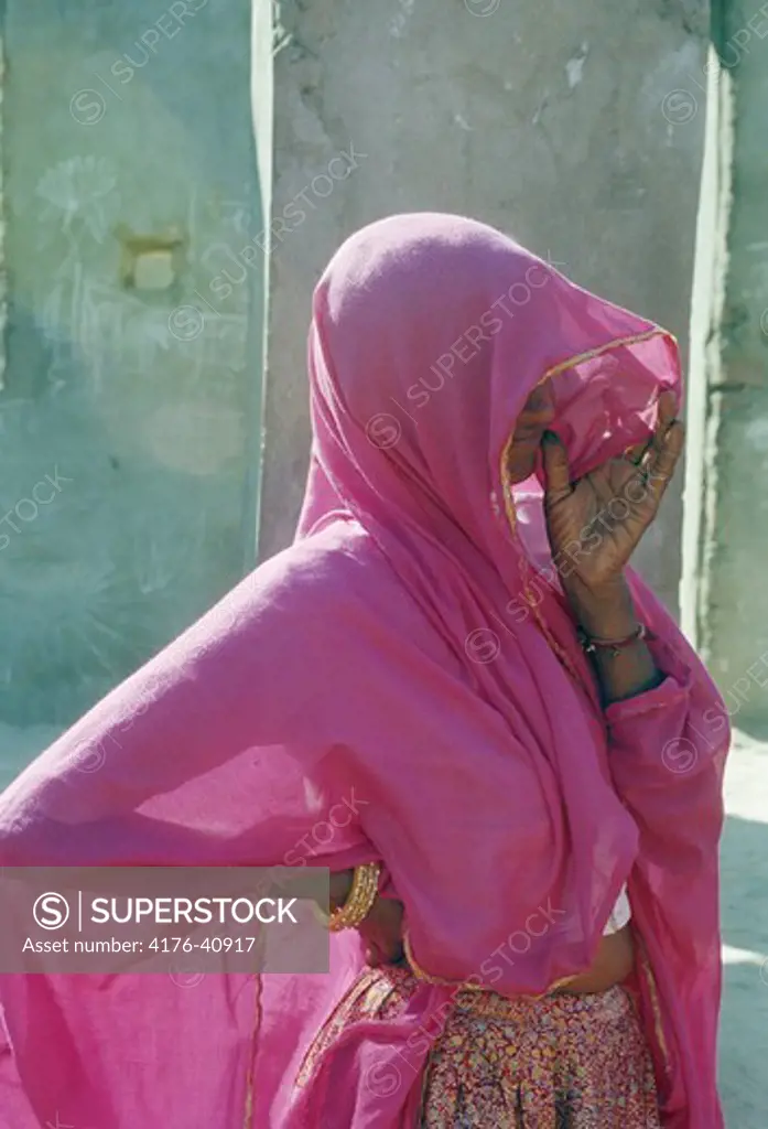 Veiled woman in Rajastan India 1996