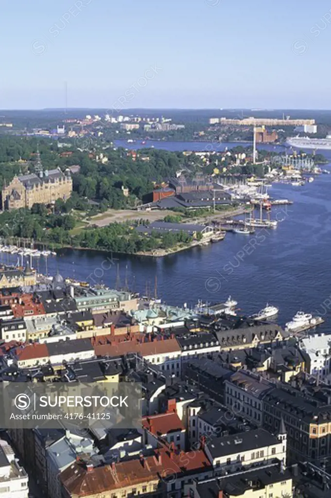 Sweden, Stockholm - DjurgŒrden from above.