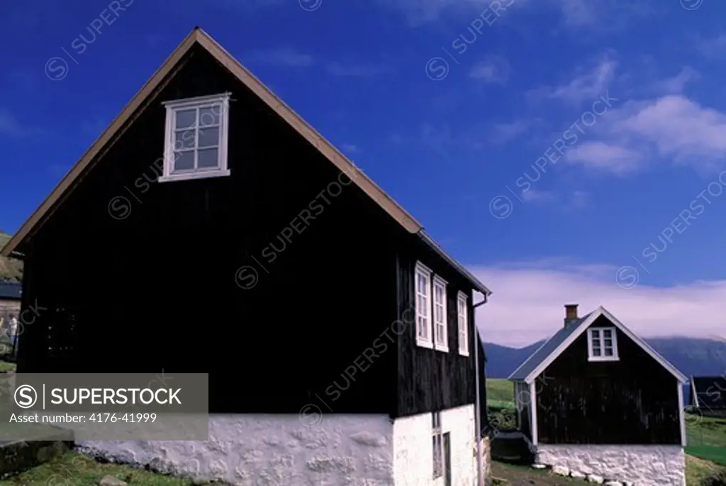 Black wooden houses, Faroe Islands