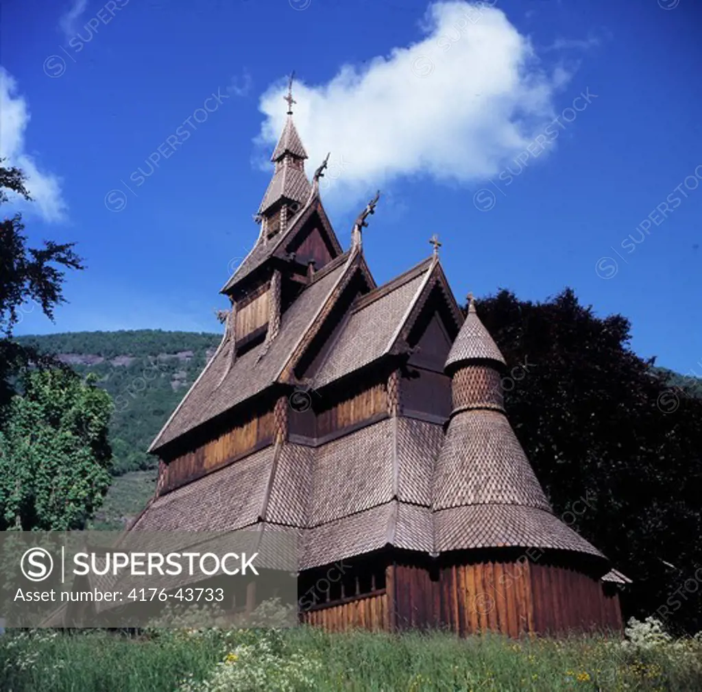 The Hopperstad stave church in Sognefjord, Norway