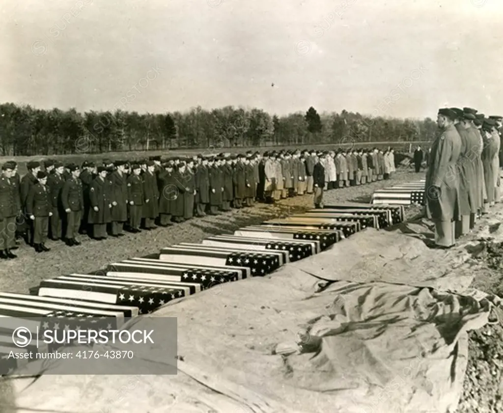 Soldiers line up at a military funeral