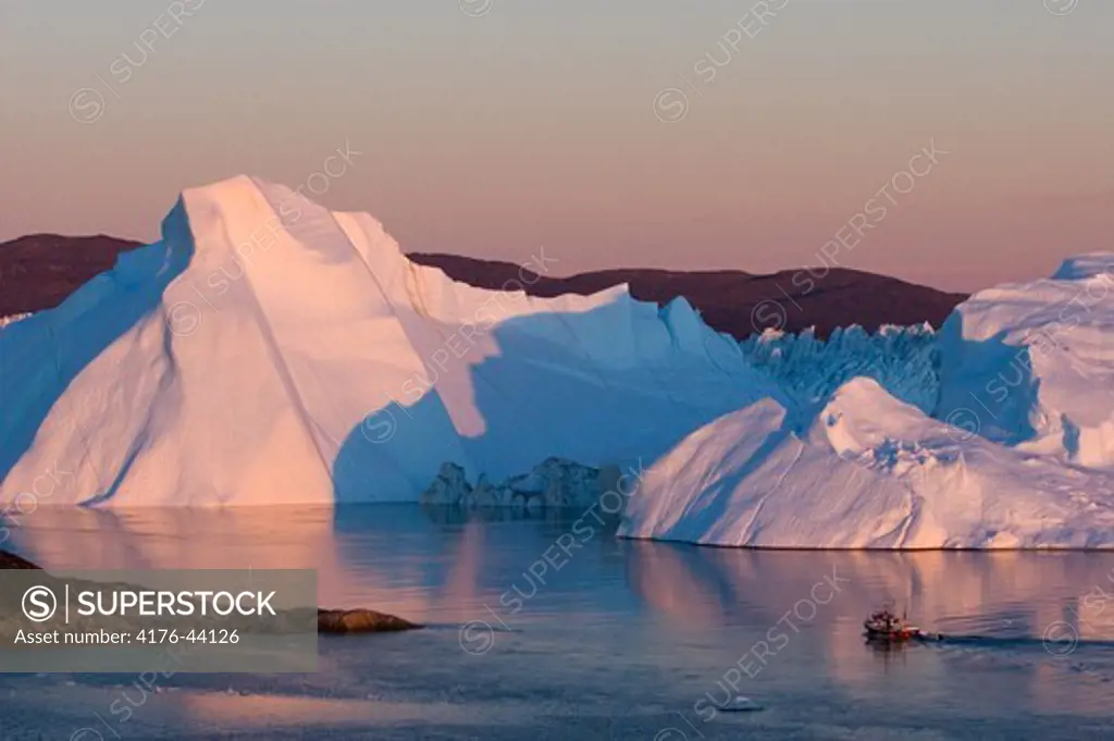 Iceberg and boat, Greenland